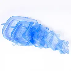 Cozinha kit 6 Tampas Quadrado Silicone Panela Pote Universal Flexível Lavável Silicone