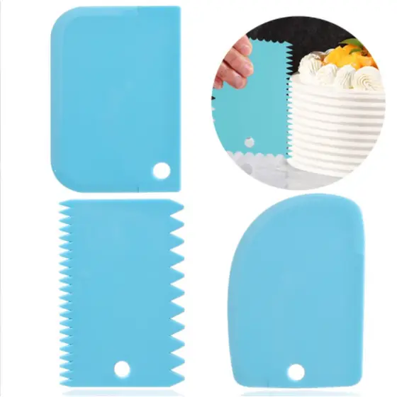 Kit 3 Espatula Decorativa Alisadora Confeiteiro Para Decoracao De Bolos
