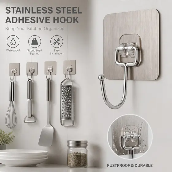 10 Ganchos Adesivos Parede Multi Funcional Autocolante Casa Cozinha Quarto Banheiro