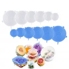 12 Peças Tampas Panela Silicone Universal Reutilizável Elástica Tampas Silicone Rotundidade