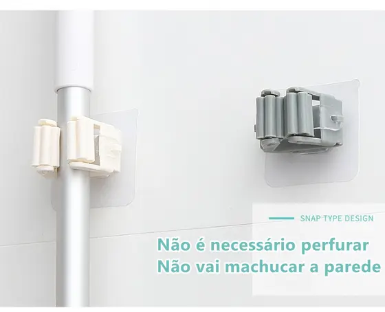 2 Pcs Suporte Vassouras E Rodo Suporte De Parede Fortalecer Gancho De Cozinha Banheiro Cabo Vassoura Cor Aleatória