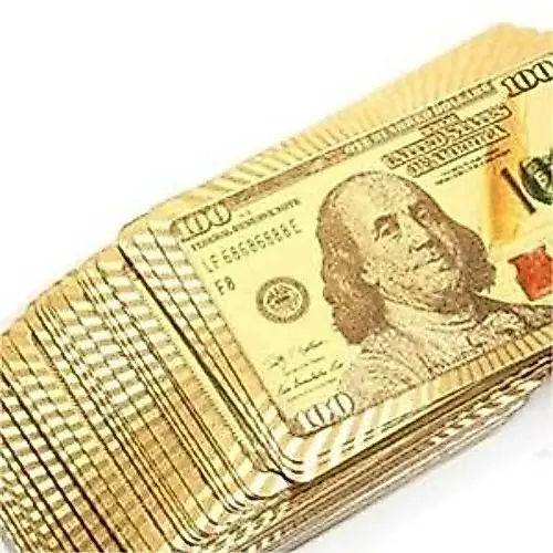 2 Pcs Conjunto Baralho CartãO De Jogo Dourado 24K Prova D'áGua PromoçãO