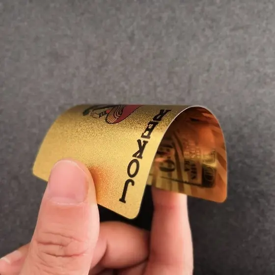4 Unidade Conjunto Baralho CartãO De Jogo Dourado 24K Prova D'áGua PromoçãO