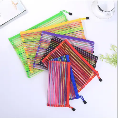 50 Unidades Estojo Multiuso Bolsinha Nylon Colorido Necessaire Promoção