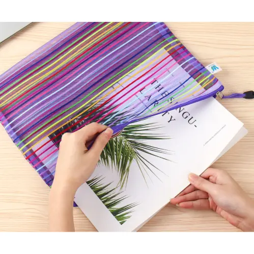 100Peças Estojo Multiuso Bolsinha Nylon Colorido Necessaire 12x23cm Promoção