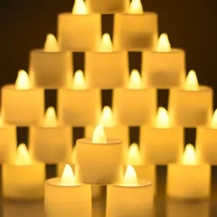 Vela Led Eletrônica Amarela Linda Decorativa Com s/Festa/Casamento/Decoração