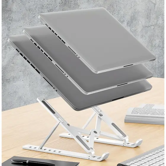 KIT 2 Suporte Apoio De Notebook Laptop Compacto Articulado Home Office / Suporte Notebook / Porta Notebook Preto
