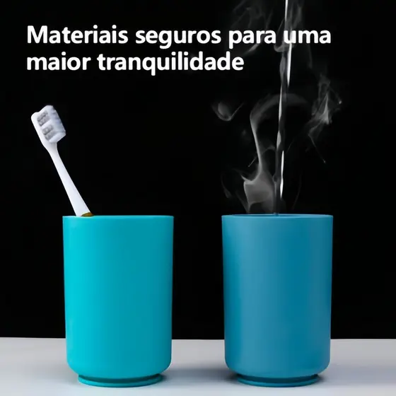 2Kit Dispenser Aplicador Creme Dental Pasta Dente Suporte Escovas