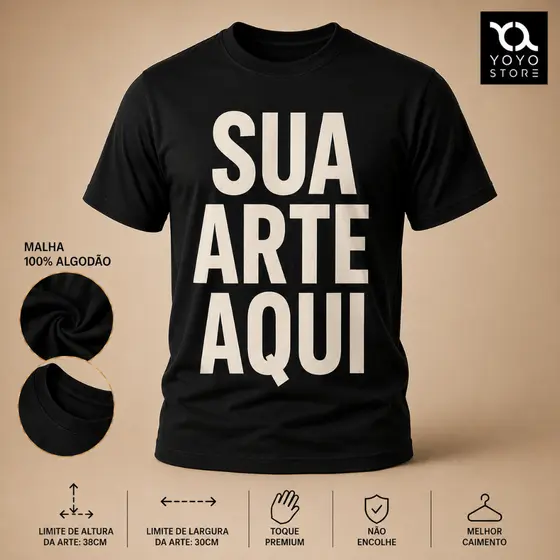 Camiseta Unissex Crie Sua Arte Personalizada, 1 Estampa Adulto 100% Algodão Size LEIA A DESCRIÇÃO Envio Imediato