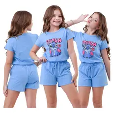 Conjunto Infantil Menina Juvenil Lilo & Stitch Blogueirinha Feminino Premium Roupa Infantil Stich