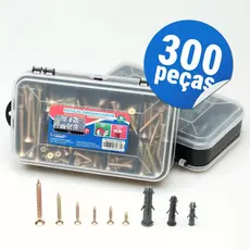 Kit Parafusos e Buchas Philips 300 pç com Estojo Maleta Organizadora