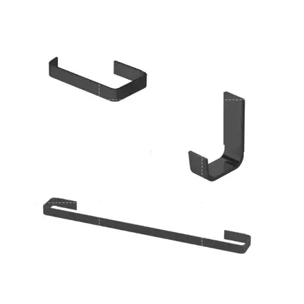 Kit Acessorios Para Banheiro Quadrado 3 Peças Preto Fosco