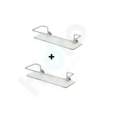 02 Porta Shampoo Prateleira Grade Com Vidro(6mm) Reto Para Banheiro