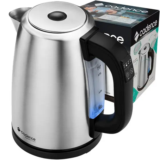 Chaleira Elétrica Cadence CEL505 127V Supreme Control Inox 1,7L 1200W com 5 níveis de temperatura