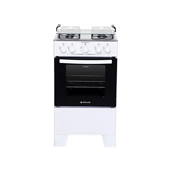 Fogão De Piso Atlas Coliseum Plus 4 Bocas Mesa Inox Forno 50 Litros Branco