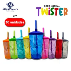 KIT 30 COPOS TWISTER 500ml TAMPA NORMAL | Ideal para Drinks e Festas | Aniversários | Casamentos | Chá de Bebê