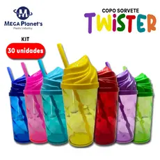 KIT 30 COPOS TWISTER 500ml TAMPA SORVETE | Chantilly | Ideal para Drinks e Festas  Aniversários Casamentos | Chá de Bebê