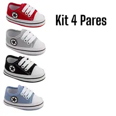 Kit 4 pares de tênis unisex para bebê