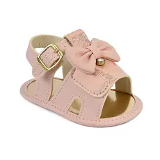 Sandália Baby  infantil meninaLaço Rosa Luxo