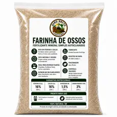 Farinha de Osso 100% Natural Adubo Fertilizante Mineral orgânico grama horta frutos flores orquídeas jardim