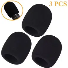 Kit 3 Espumas Protetoras Anti Puff para Microfone Com e Sem Fio tipo SM58 Condensador Pop