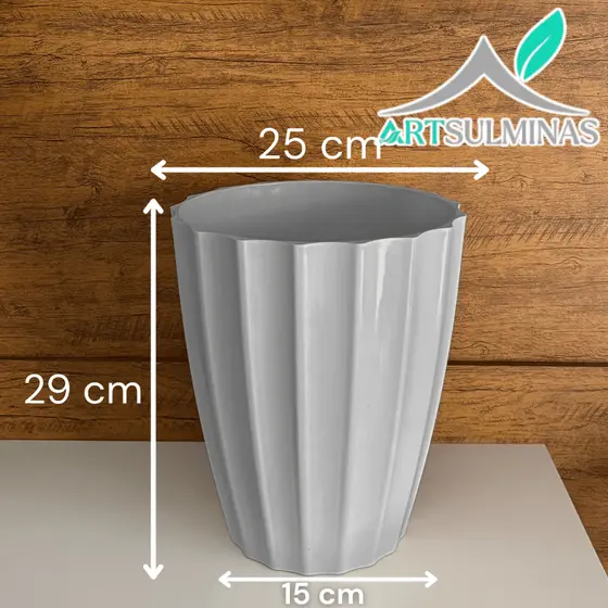 Vaso cachepot de plantas para flores artificial natural 29 cm decorativo ideal para mesa sala casa