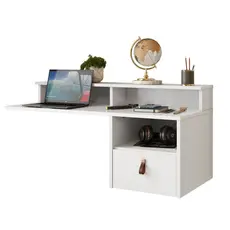 Escrivaninha Suspensa Maxi 80cm com Gaveta Nichos | Home Office/Notebook | FULL