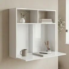 Escrivaninha Suspensa Parede Job Com Nichos Home Office Estudo Quarto Notebook