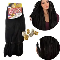 Jumbão Jumbo 400g 126cm Para Tranças Box Braid Twist Crochet Dread Fibra Sintética Macia e Aneis