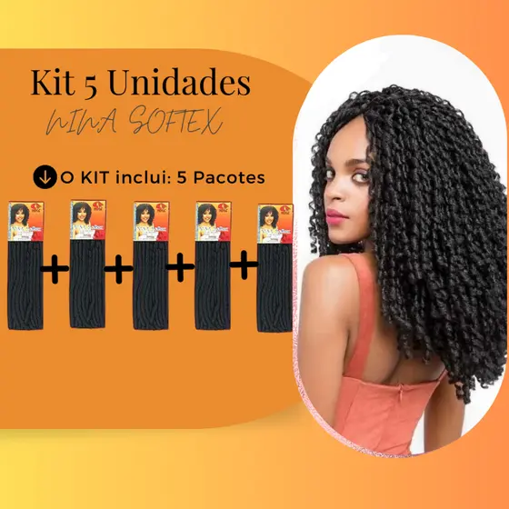 Kit 5 unidades Cabelo cacheado Nina Softex Original
