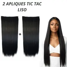 Kit 2 Apliques Tic Tac Idêntico Ao Humano Extensão De Cabelo Envio Rápido