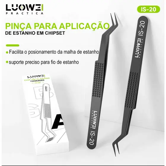 Pinça Luowei Is-20 Para Aplicação De Estanho Em Chipset