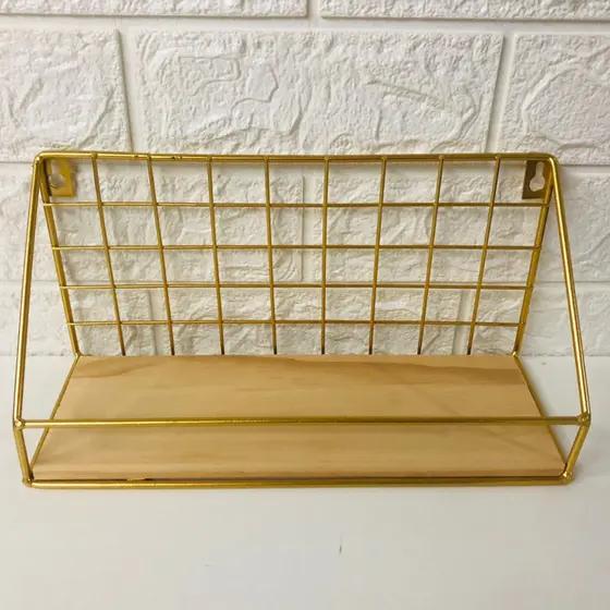 Prateleira Cestinha Metal Organizador Luxo Dourado Decoração