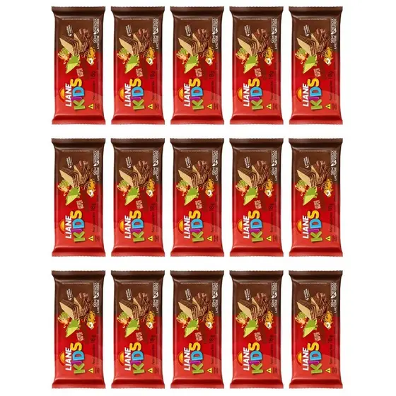 Biscoito Liane Wafer Mini Kids Chocolate Sem Lactose 18G - 15 Unidades