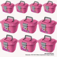Kit Com 30 Mini Maleta Lady Box Rosa - Arqplast