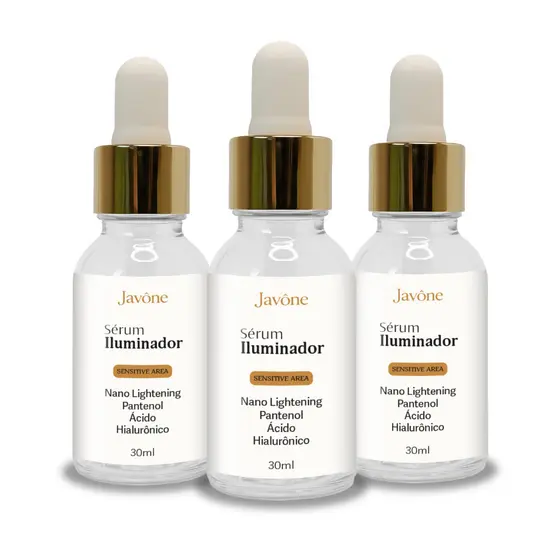 Kit 3 Sérum Íntimo  Clareador Javône – Nano Lightening, Pantenol e Ácido Hialurônico |