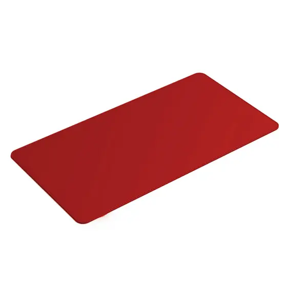 Mouse Pad Grande Couro Ecológico Vermelho Feltro Costurado Básico