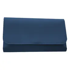 Carteira Feminina Grande de Couro Sintético Azul