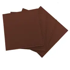 Kit Porta Apoio de Copo Bolacha em Couro Sintético Marrom
