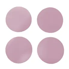 Conjunto de Porta Apoio de Copo Redondo em Couro Sintético Rosa Claro