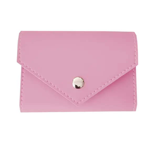 Carteira Feminina Premium de Couro Sintético Rosa Clarinho