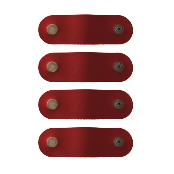 Organizador de Cabos Kit em Couro Sintético Vermelho