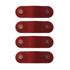 Organizador de Cabos Kit em Couro Sintético Vermelho