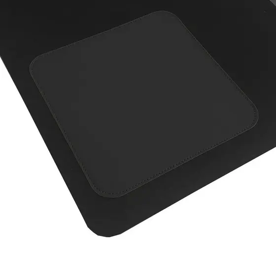 Desk Pad Feltro Grande com Mouse Pad Couro Preto