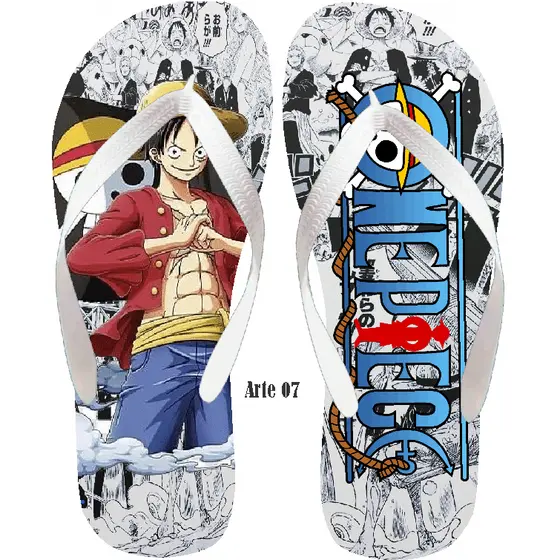 Chinelo One Piece Infantil Luffy/Zoro/Menino