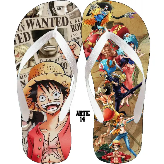 Chinelo Lufy One Piece/Personagem Estilo Havaianas/ Infantil Anime