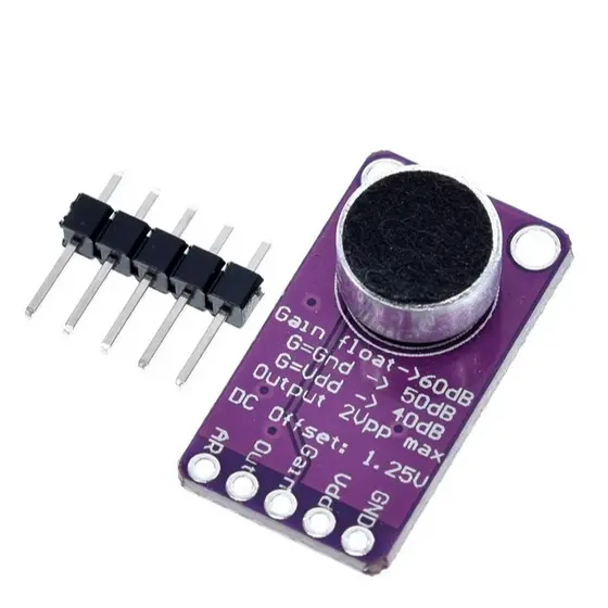 MAX9814 módulo sensor de som e voz microfone para microcontroladores