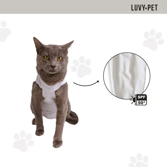 Roupa para Gato Pet Pós Cirúrgica Castração Branca