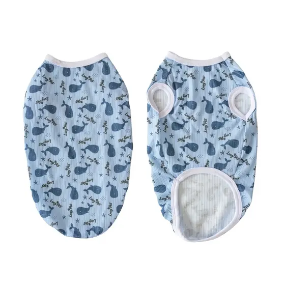 Roupa Pet Canelada Estampa Baleia Roupa de Cachorro e Gatos