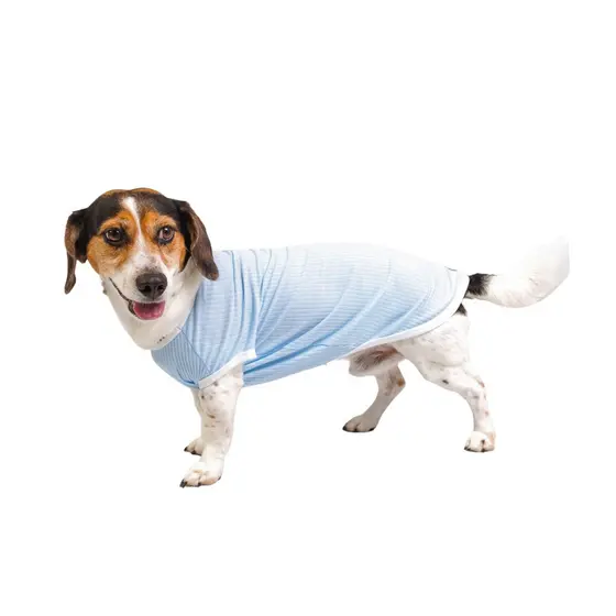 Roupa Pet Canelada Azul Claro Roupa para Cachorro e gatos